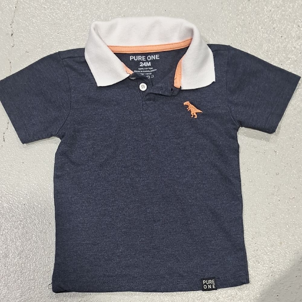 NWOT Pure One Navy Blue Kids Polo Shirt 24 Mth